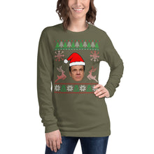 Load image into Gallery viewer, Cuomo Christmas Santa Long Sleeve Shirt - Governor Cuomo Creeping Peeping Peeking Looking NY Tough Ugly Christmas Unisex Long Sleeve Tee
