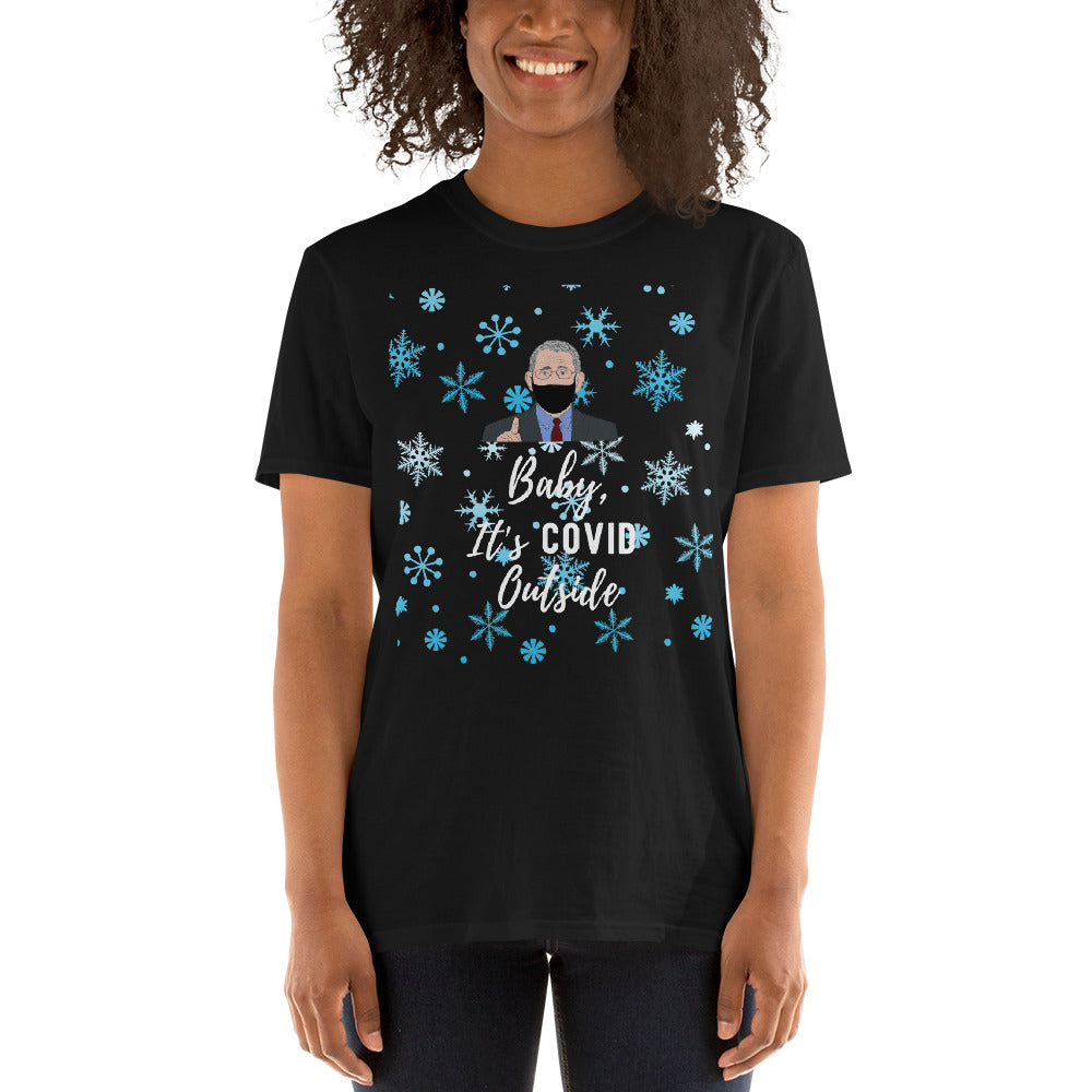 Dr. Anthony Fauci Christmas Shirt - Baby It's Covid Cold Outside (Fauci Theme) Shirt - Snowflakes Fauci Mask Shirt - Trust Fauci and Science