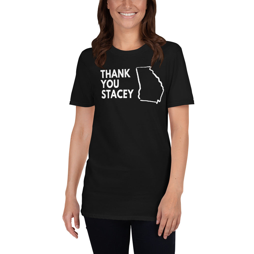 Stacey Abrams Georgia Map - Thank you Stacey Abrams Hero of Georgia - In Stacey We Trust - Stacey Votes - Georgia State - Unisex T-Shirt