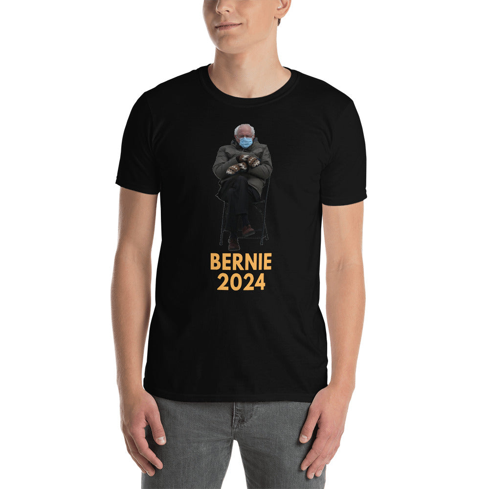 Bernie 2024 Bernie Sitting Chair Meme Shirt - Bernie Sanders Mood Biden Inauguration Bernie Mask Cold Funny Meme 2021 Unisex T-Shirt