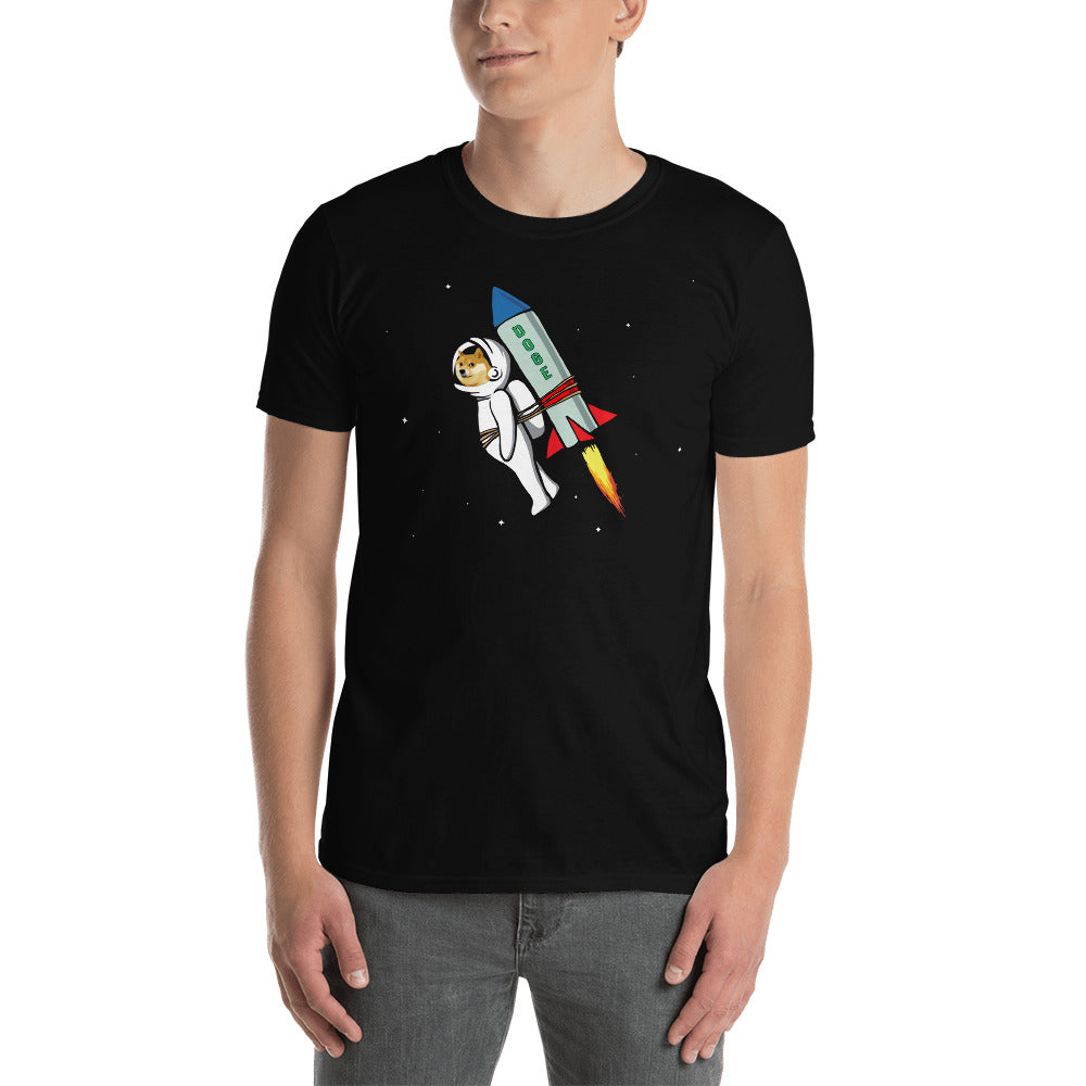 DOGE to the Moon Shirt - Doge Coin Rocket Shirt - Wallstreetbets WSB Shirt To the Moon - Let's go! - Buy and HODL Unisex Doge T-Shirt