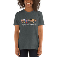 Load image into Gallery viewer, Inspire and Empower - Female Empowerment Tshirt - Role models VP Kamala, Michelle Obama, RBG, Greta, Goodall, Amelia Unisex T-Shirt
