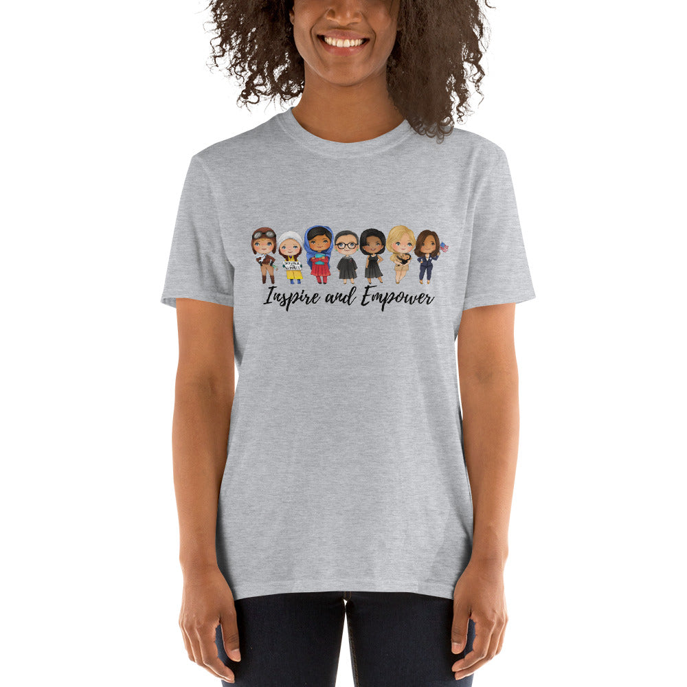 Inspire and Empower - Female Empowerment Tshirt - Role models VP Kamala, Michelle Obama, RBG, Greta, Goodall, Amelia Unisex T-Shirt