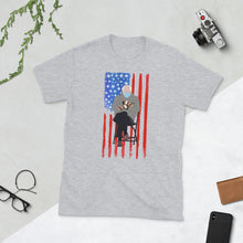 Load image into Gallery viewer, Bernie Sanders USA Flag Meme Shirt Bernie Shirt Bernie USA Shirt Bernie Sanders Mittens Meme USA Short-Sleeve Unisex T-Shirt Bernie 2021

