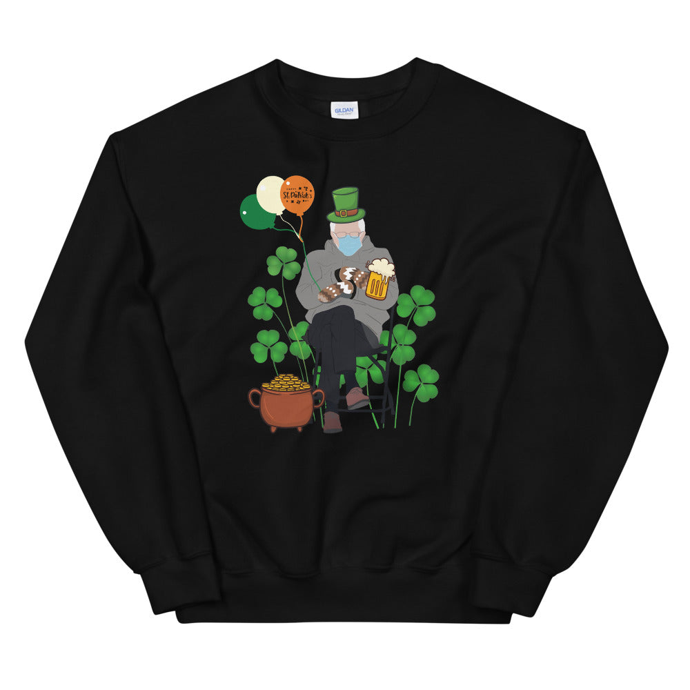 Funny St. Patrick's Day Shirt featuring Bernie Sanders Mittens Meme Shirt - Bernie Shirt - Bernie St Patrick's Day Irish Unisex Sweatshirt