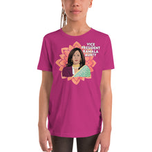 Load image into Gallery viewer, Vice President Kamala Aunty Youth Tshirt - Kamala - Kamala Harris - Kamala Sari South Asian - Aunty VP Kamala - Kamala Youth Unisex Shirt
